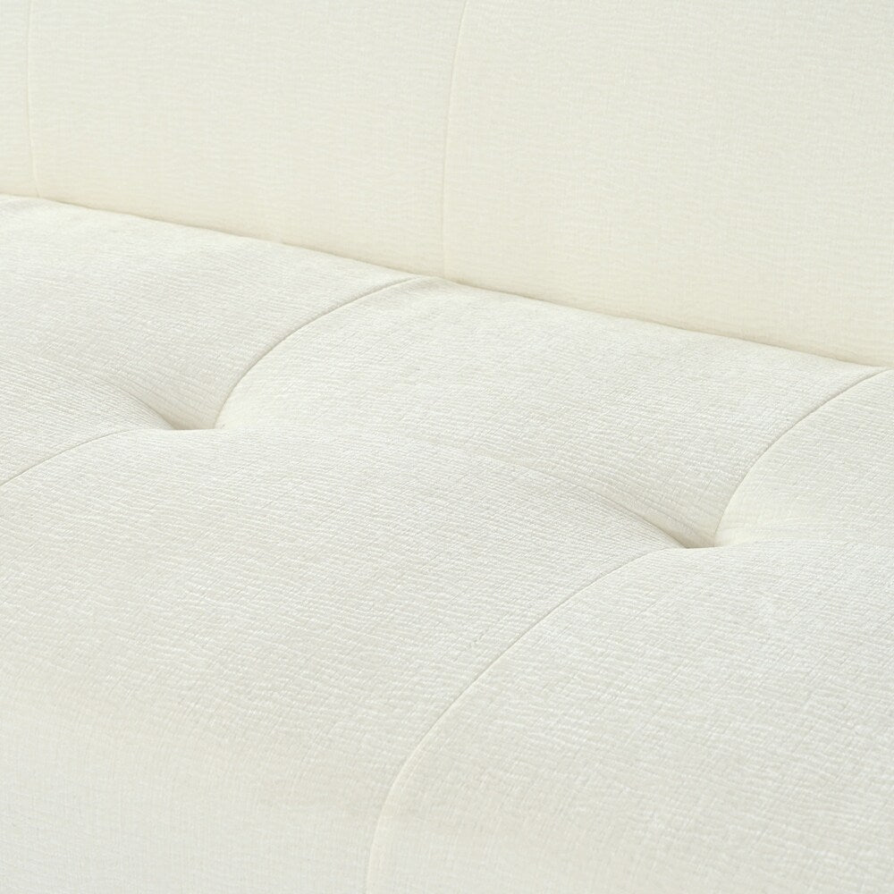 Canapé 3 places en tissu chenille de 85,8 pouces de large avec style capitonné