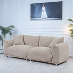 Canapé 3 places en tissu avec structure en bois massif et 2 coussins (85,82 €)