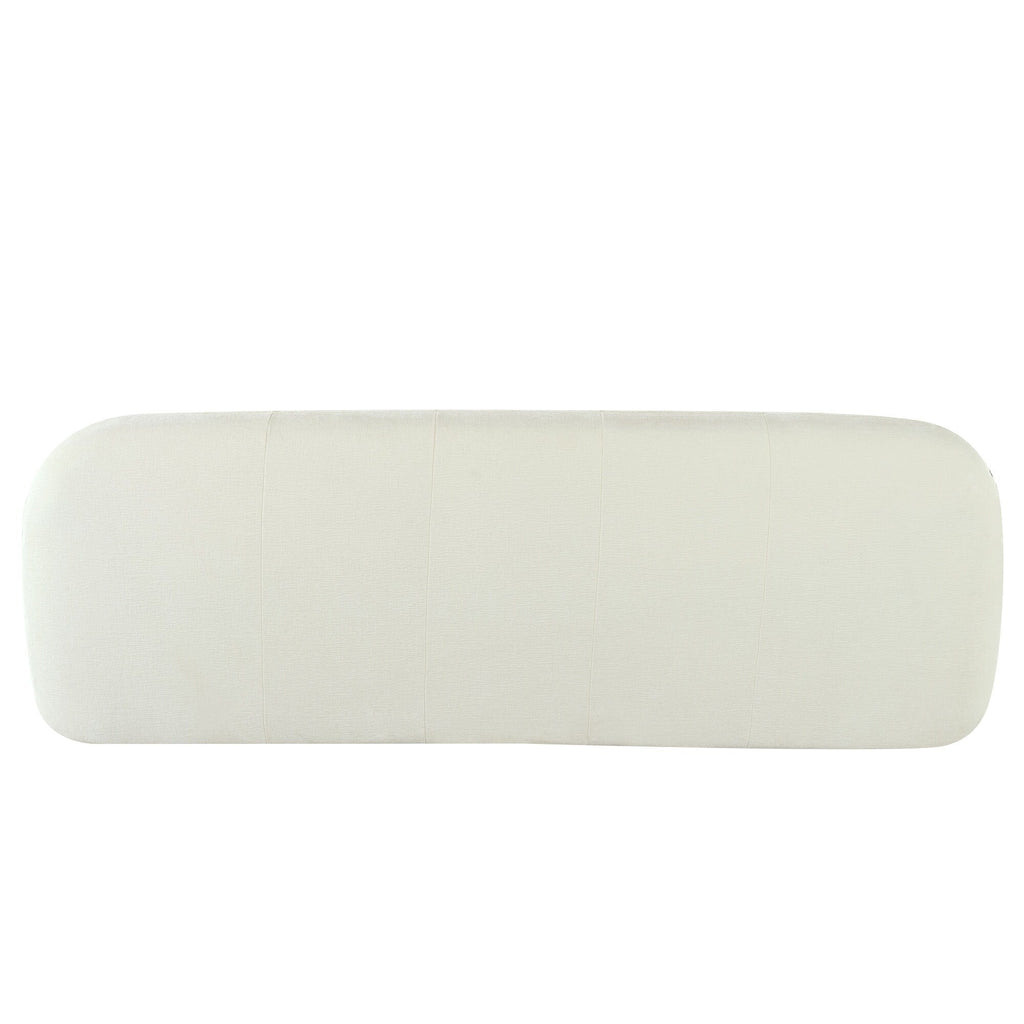 Canapé 3 places en tissu chenille de 85,8 pouces de large, capitonné, entièrement en mousse à compression éponge, avec mousse sans poudre