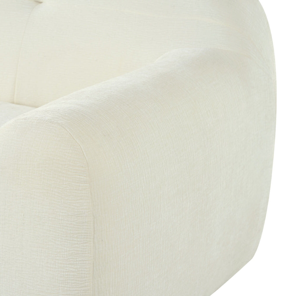 Canapé 3 places en tissu chenille de 85,8 pouces de large, capitonné, entièrement en mousse à compression éponge, avec mousse sans poudre