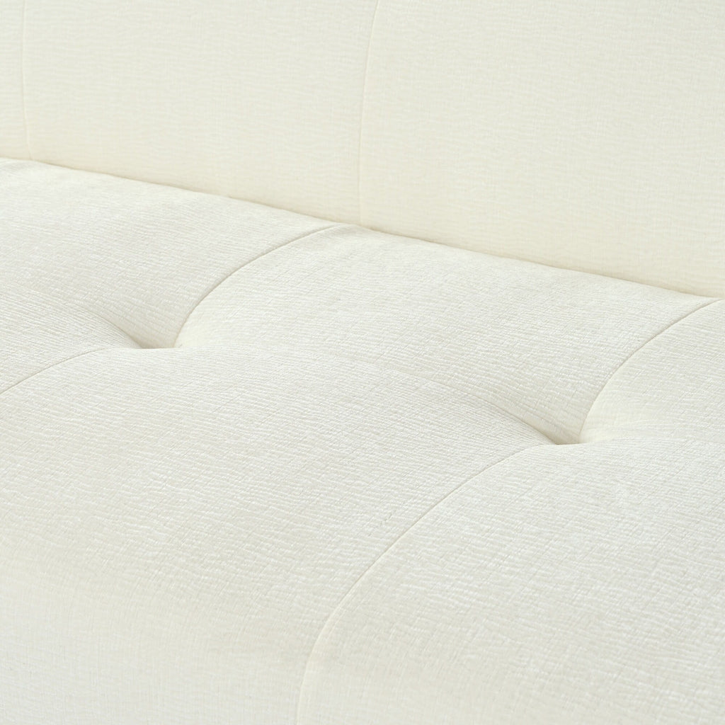 Canapé 3 places en tissu chenille de 85,8 pouces de large, capitonné, entièrement en mousse à compression éponge, avec mousse sans poudre