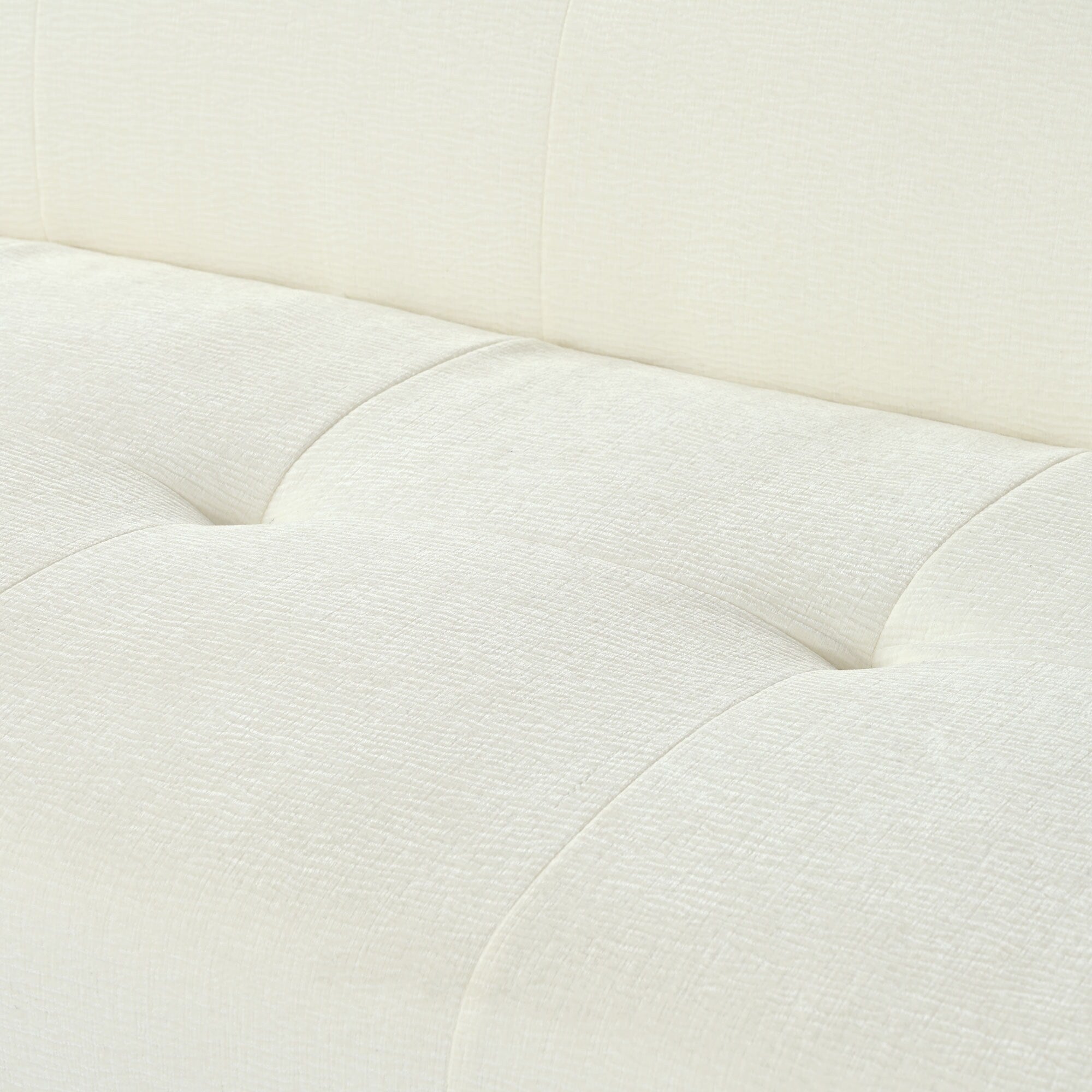 Canapé 3 places en tissu chenille de 85,8 pouces de large, capitonné, entièrement en mousse à compression éponge, avec mousse sans poudre