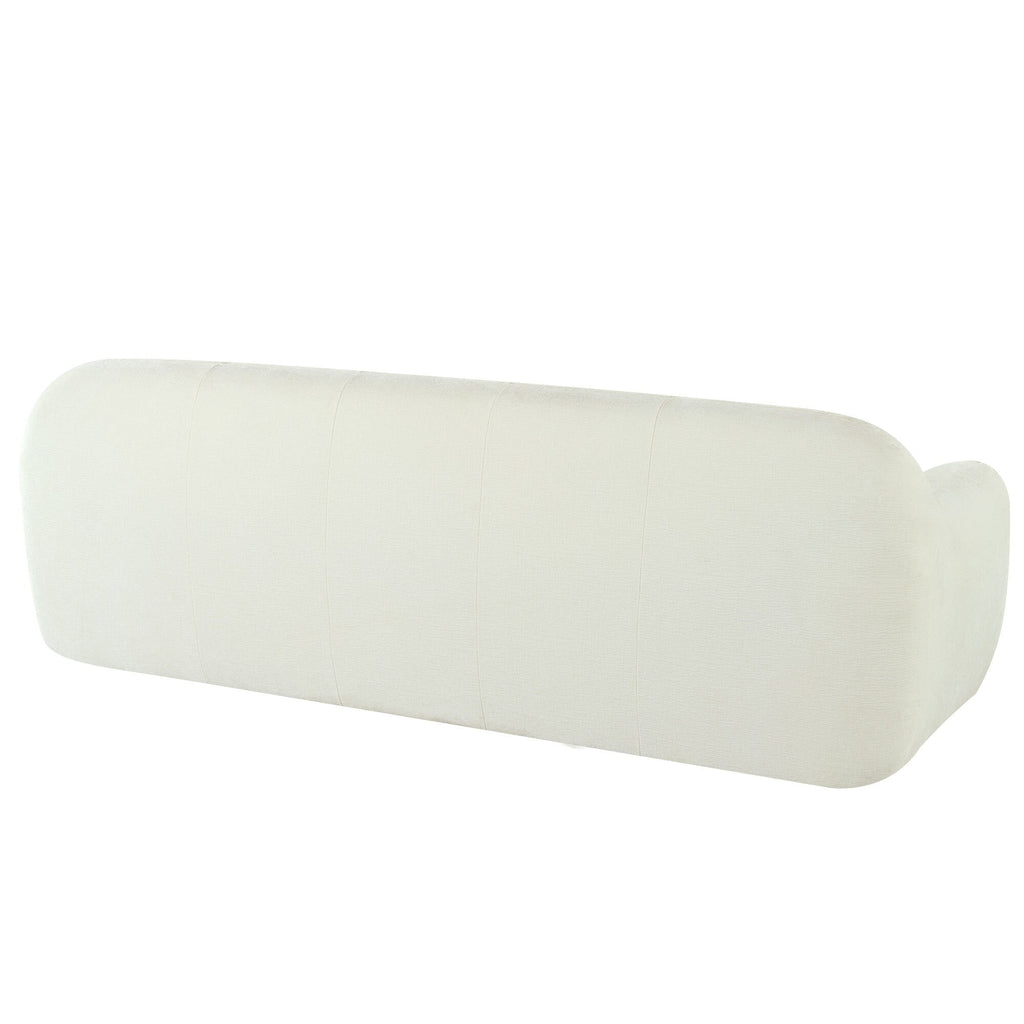 Canapé 3 places en tissu chenille de 85,8 cm de large, avec mousse sans poudre et ressorts ensachés pour un confort optimal.