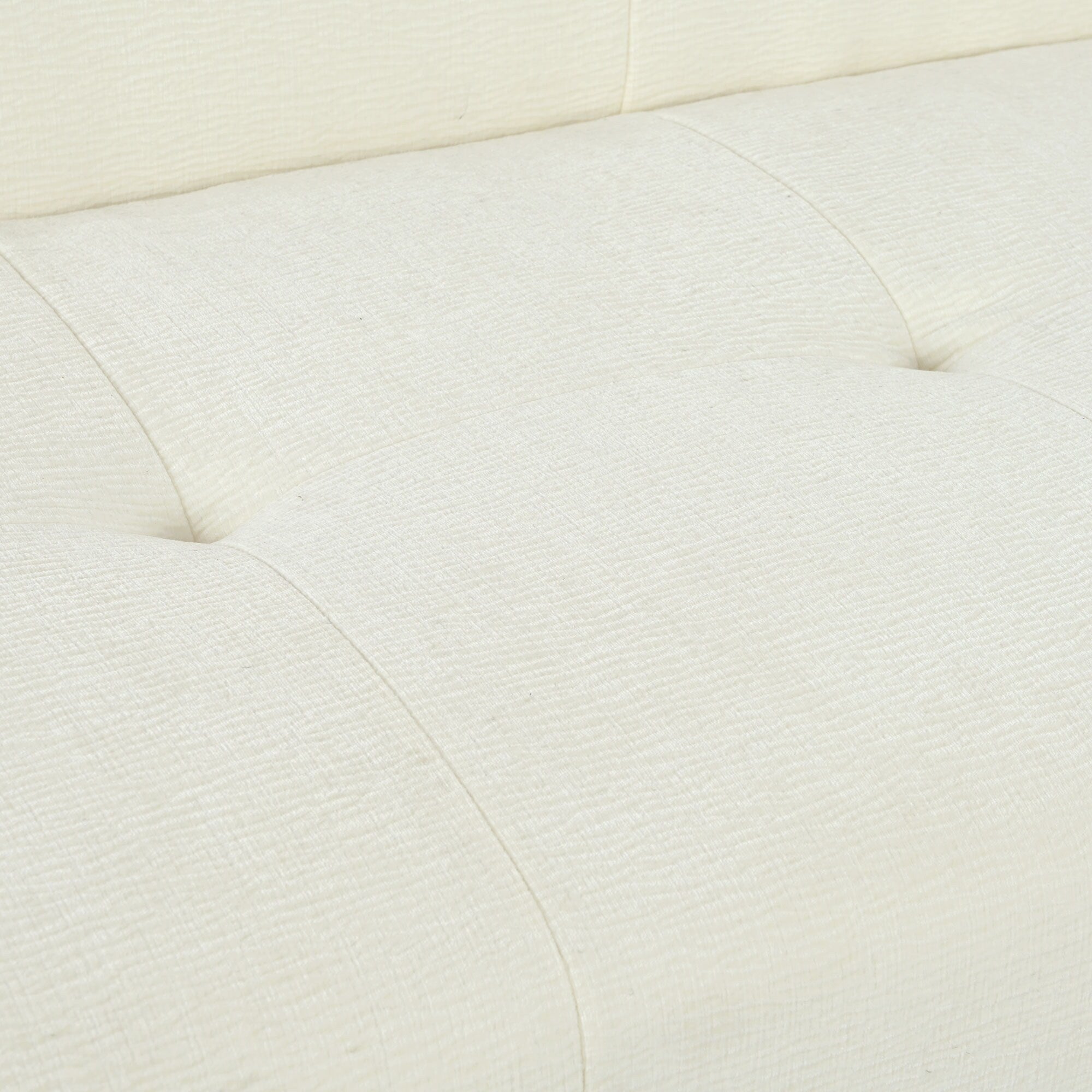 Canapé 3 places en tissu chenille de 85,8 cm de large, avec mousse sans poudre et ressorts ensachés pour un confort optimal.