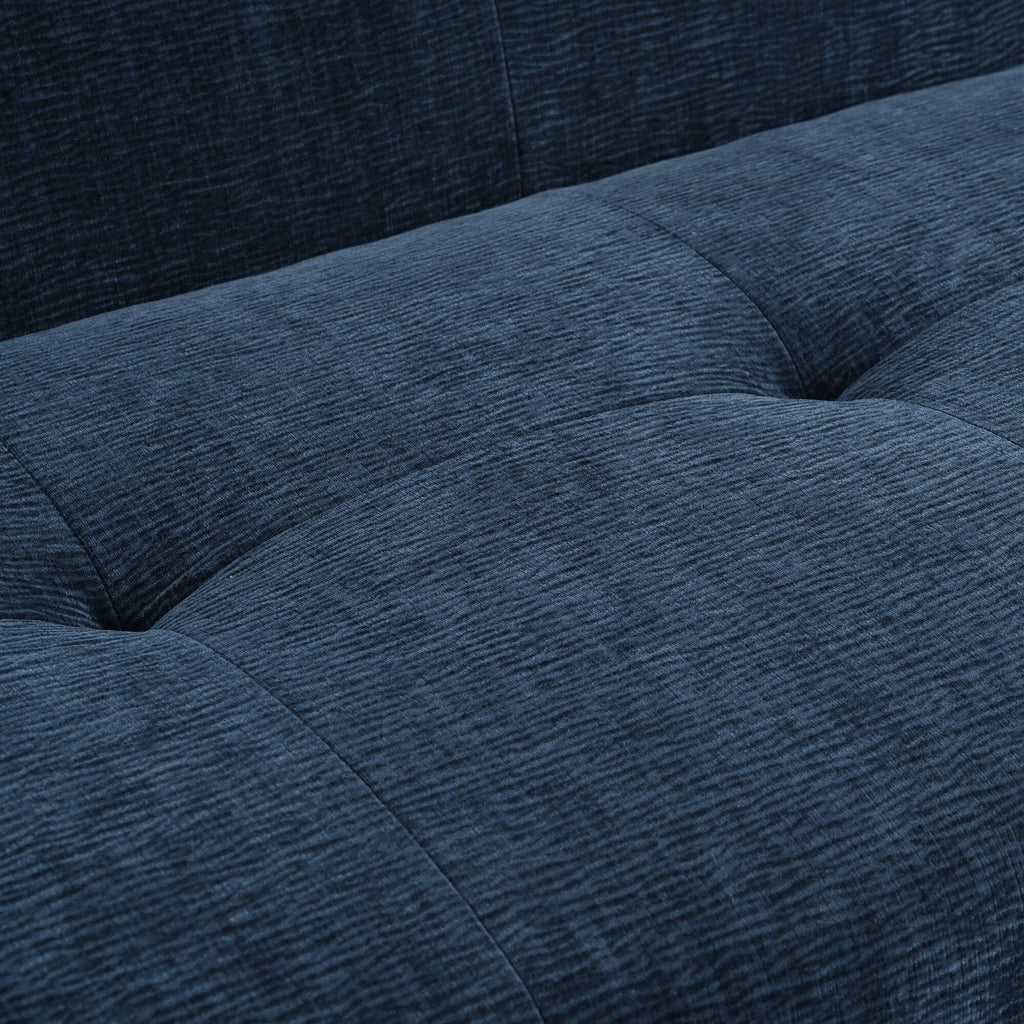 Canapé 3 places en tissu chenille de 85,8 cm de large, avec mousse sans poudre et ressorts ensachés pour un confort optimal.