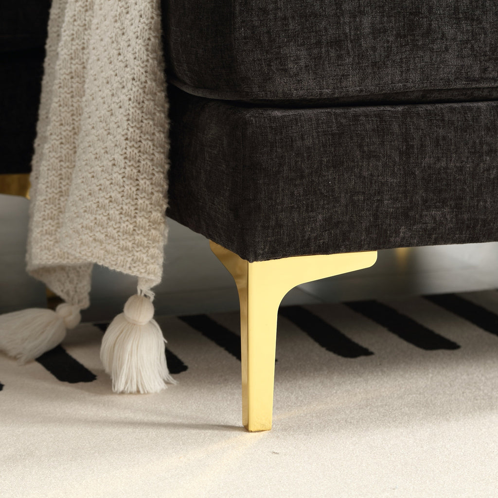 Canapé 3 places en L de 85 pouces avec méridienne et coussin à ressorts