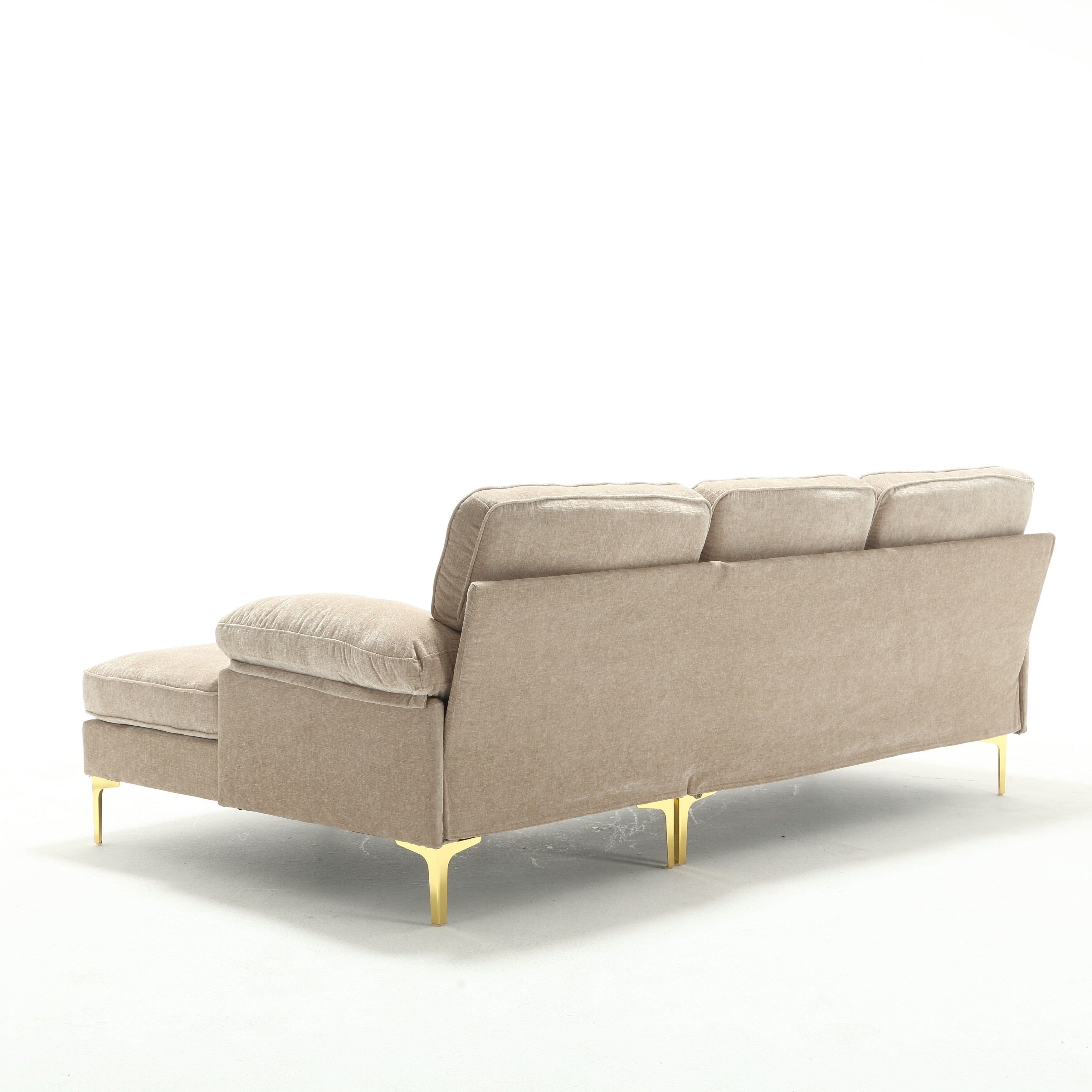 Canapé 3 places en L de 85 pouces avec méridienne et coussin à ressorts