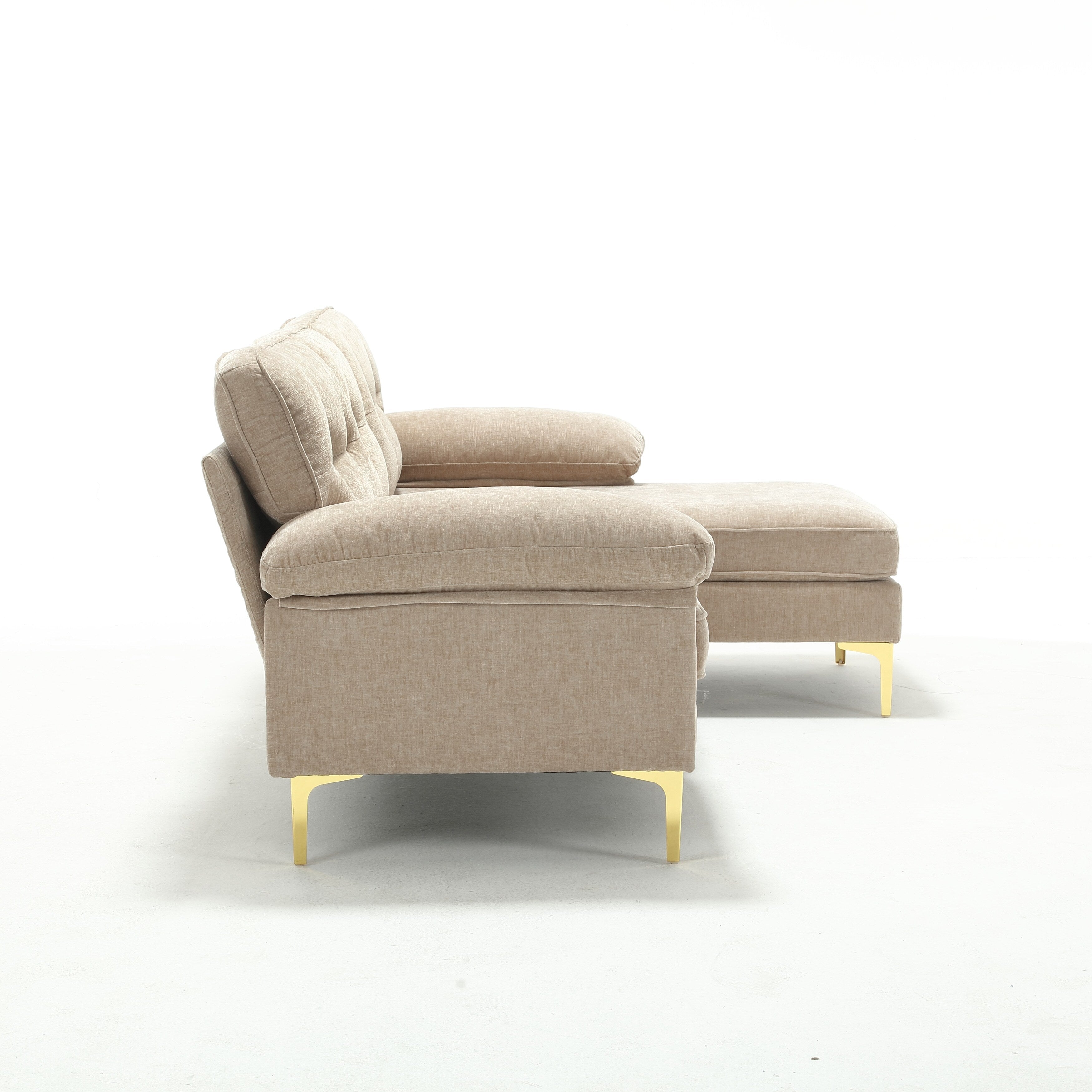 Canapé 3 places en L de 85 pouces avec méridienne et coussin à ressorts