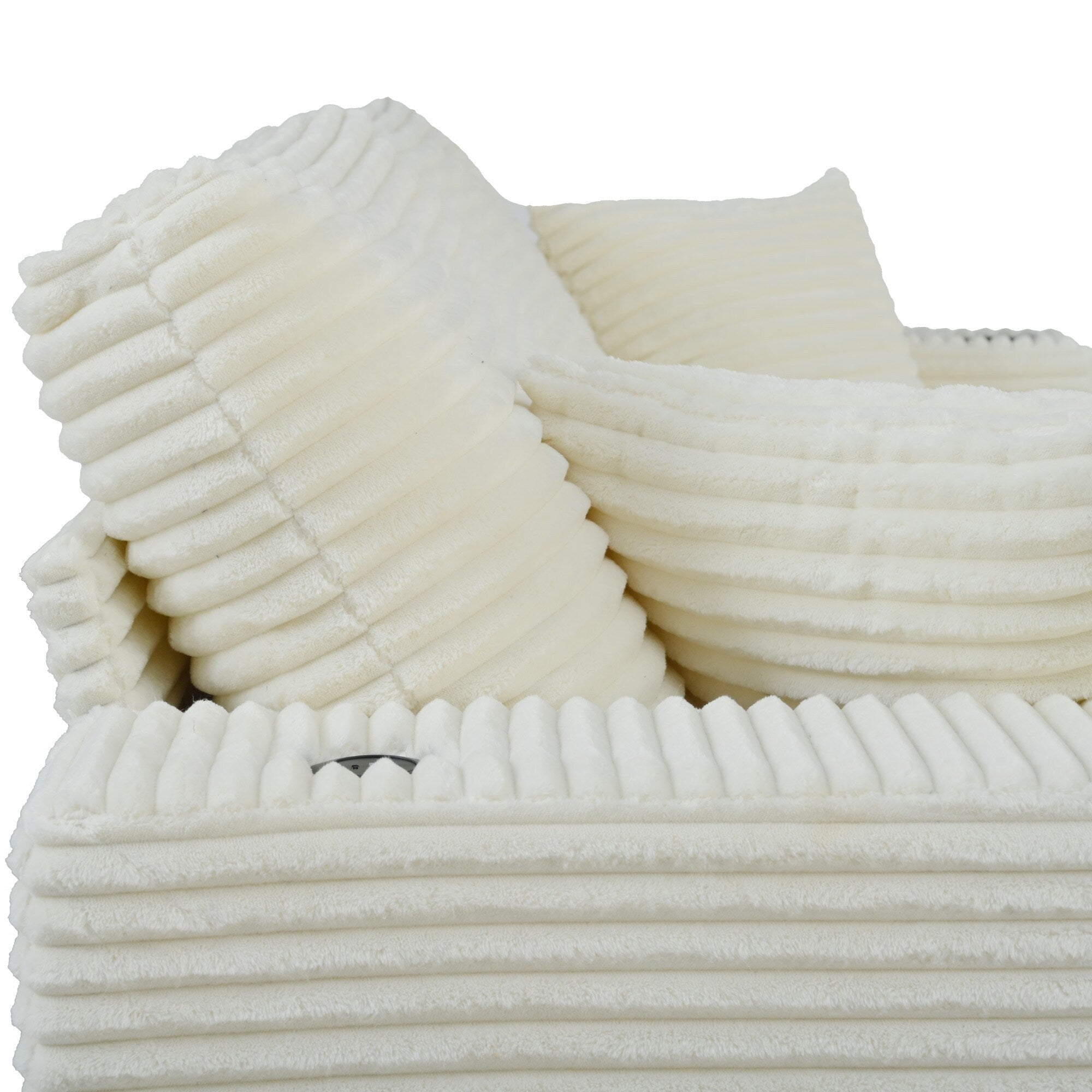 Canapé-lit en velours côtelé de 86,5 po avec 2 ports USB, porte-gobelets et capacité de charge de 250 kg