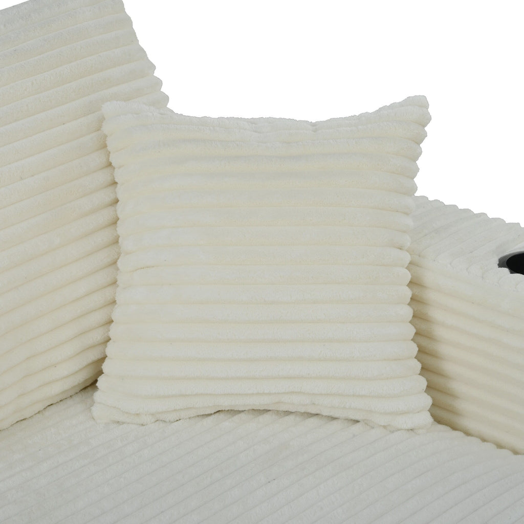 Canapé-lit en velours côtelé de 86,5 po avec 2 ports USB, porte-gobelets et capacité de charge de 250 kg