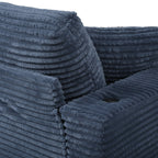 Canapé-lit en velours côtelé de 86,5 po avec 2 ports USB, porte-gobelets et capacité de charge de 250 kg