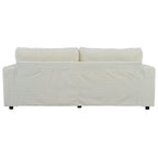 Canapé-lit en velours côtelé de 86,5 po avec 2 ports USB, porte-gobelets et capacité de charge de 250 kg