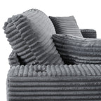 Canapé-lit en velours côtelé de 86,5 po avec 2 ports USB, porte-gobelets et capacité de charge de 250 kg