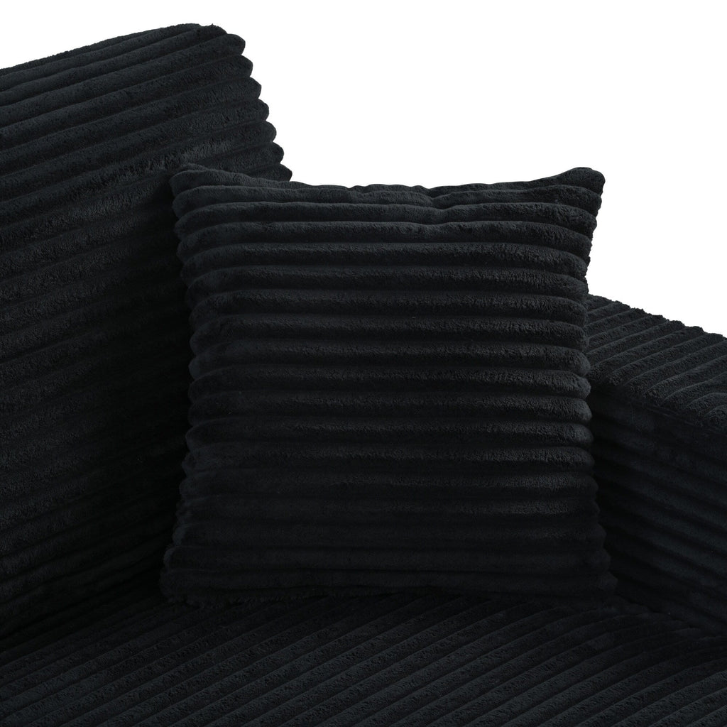 Canapé-lit en velours côtelé de 86,5 po avec 2 ports USB, porte-gobelets et capacité de charge de 250 kg