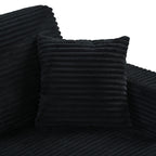 Canapé-lit en velours côtelé de 86,5 po avec 2 ports USB, porte-gobelets et capacité de charge de 250 kg