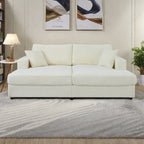 Canapé-lit en velours côtelé de 86,5 po avec 2 ports USB, porte-gobelets et capacité de charge de 250 kg