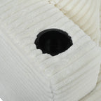 Canapé-lit en velours côtelé de 86,5 po avec 2 ports USB, porte-gobelets et capacité de charge de 250 kg