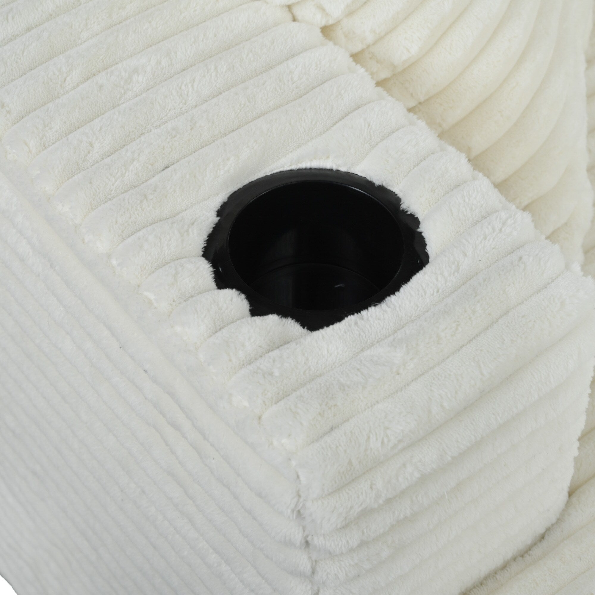 Canapé-lit en velours côtelé de 86,5 po avec 2 ports USB, porte-gobelets et capacité de charge de 250 kg