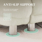 Canapé grand pain en velours Teddy 86,5 avec oreillers blanc