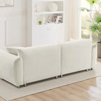 Canapé grand pain en velours Teddy 86,5 avec oreillers blanc