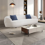 Canapé 3 places moderne incurvé en tissu rembourré de 86,61 pouces