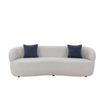 Canapé 3 places moderne incurvé en tissu rembourré de 86,61 pouces