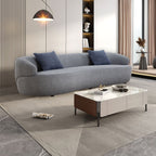 Canapé 3 places moderne incurvé en tissu rembourré de 86,61 pouces