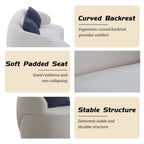 Canapé 3 places moderne incurvé en tissu rembourré de 86,61 pouces