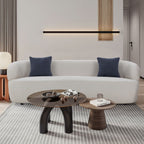 Canapé 3 places moderne incurvé en tissu rembourré de 86,61 pouces