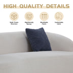 Canapé 3 places moderne incurvé en tissu rembourré de 86,61 pouces