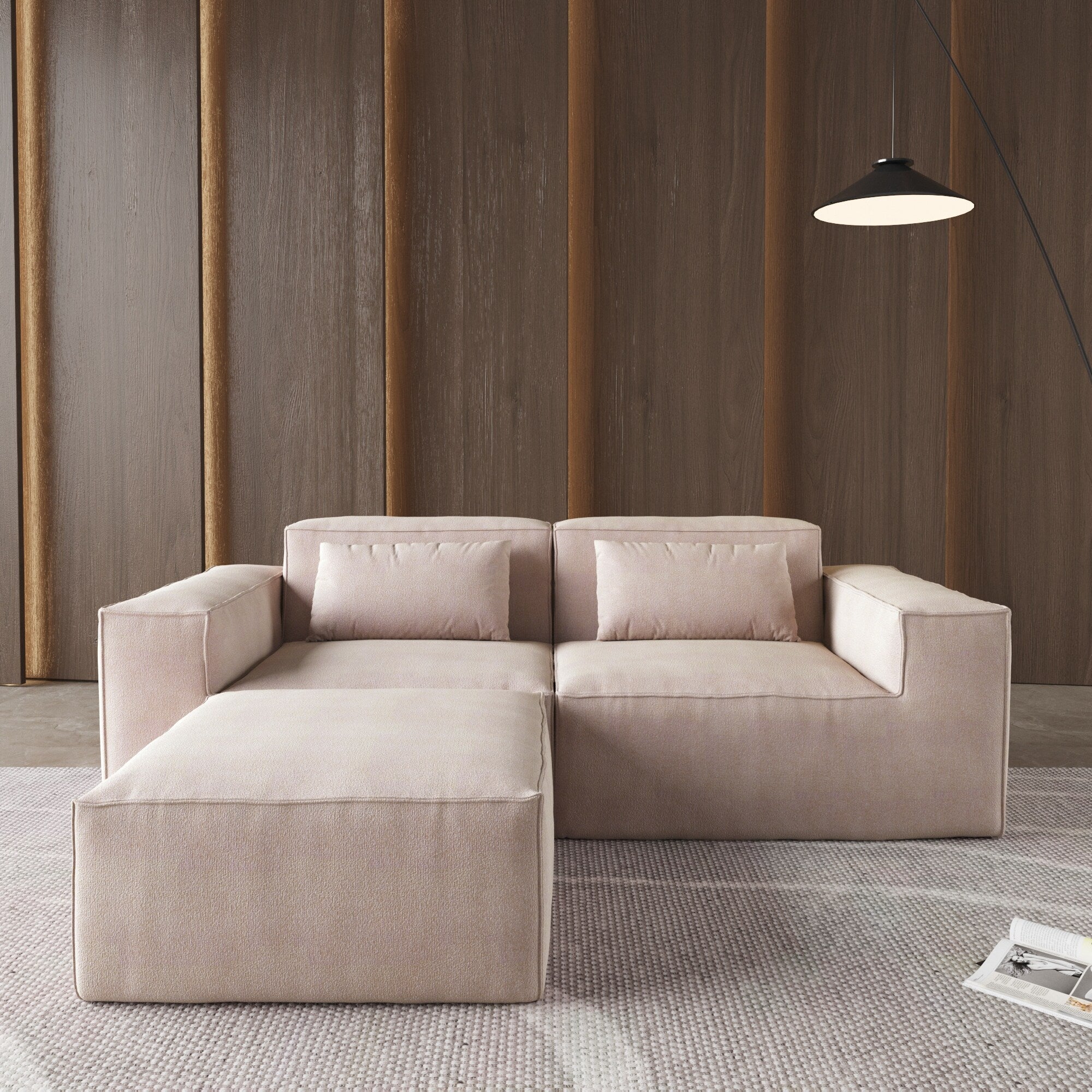 Canapé sectionnel modulaire 86,62 $, grand canapé causeuse Plus, canapés modernes et confortables en velours côtelé avec méridienne réversible