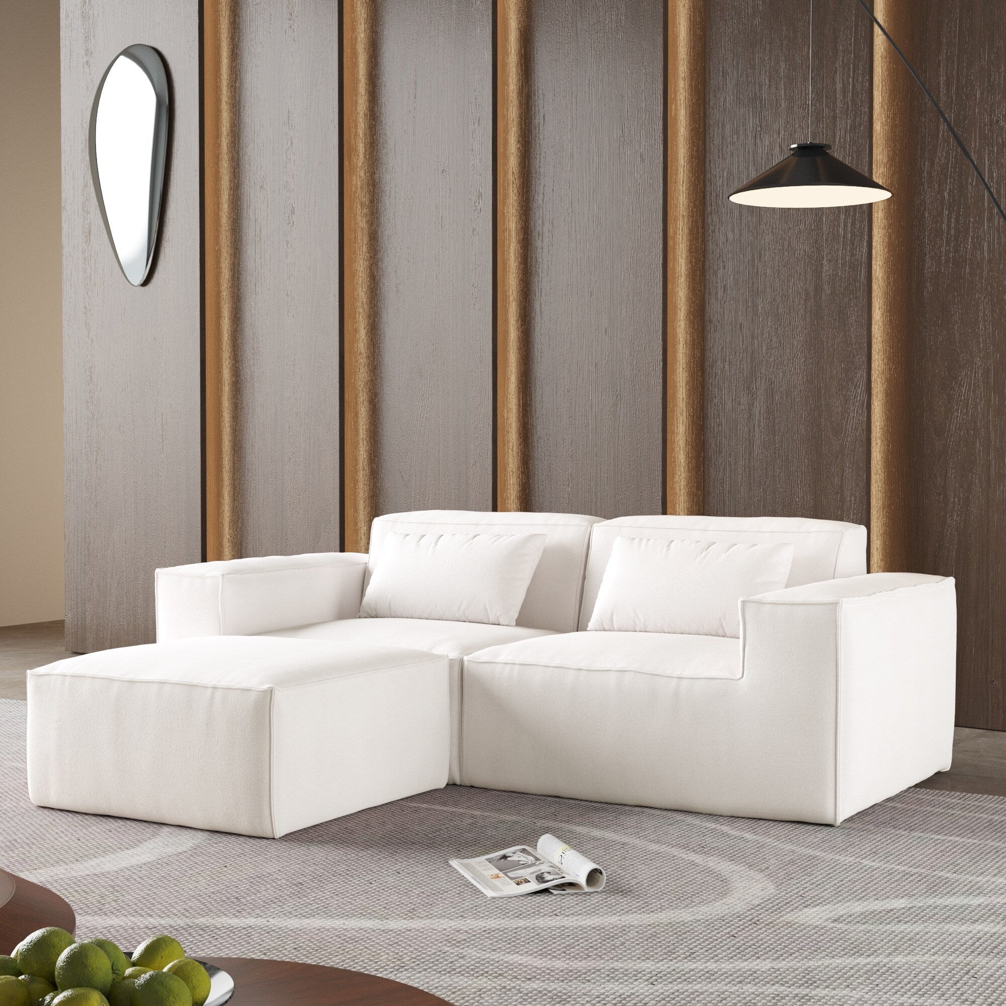 Canapé sectionnel modulaire 86,62 $, grand canapé causeuse Plus, canapés modernes et confortables en velours côtelé avec méridienne réversible