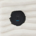 Canapé réversible 2 places en L en velours côtelé avec chargement USB-C et poche de rangement pour le salon