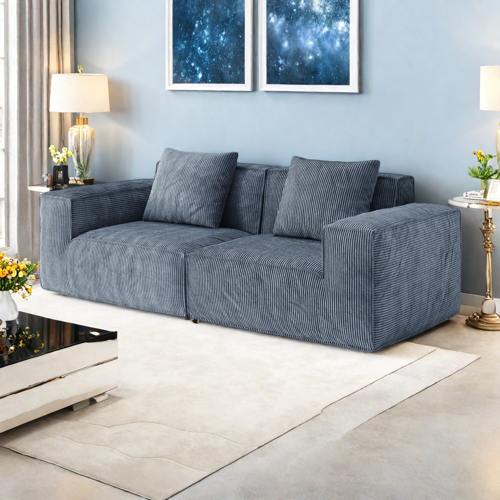 Canapé 3 places en mousse 86,6 avec assise large et profonde, éponge moulée monobloc, housse amovible et lavable