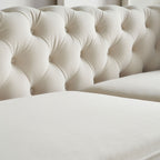 Canapé capitonné moderne de luxe de 86 po de largeur avec 2 coussins décoratifs pour salon et chambre à coucher