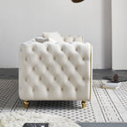 Canapé capitonné moderne de luxe de 86 po de largeur avec 2 coussins décoratifs pour salon et chambre à coucher