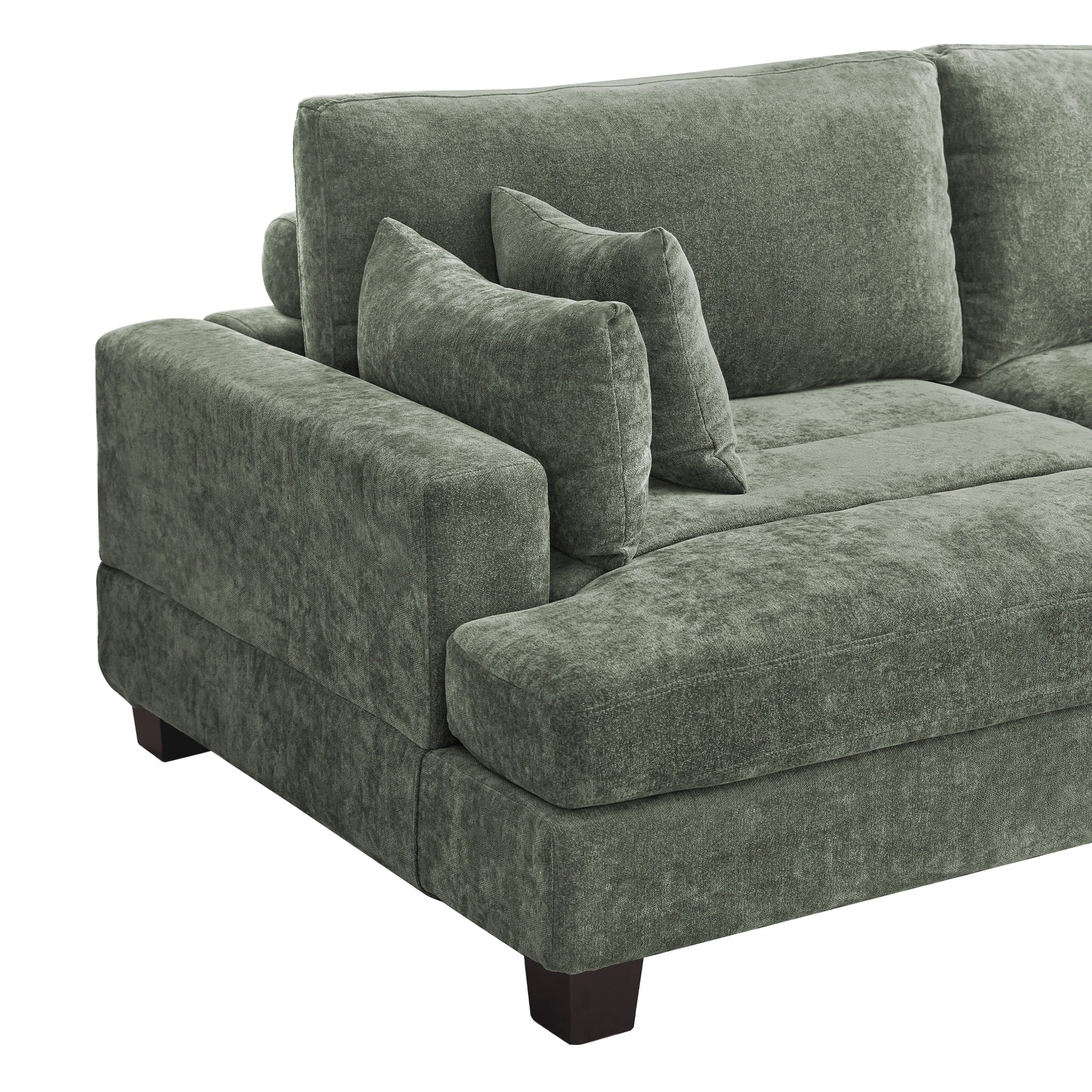 Canapé 3 places moderne de 87 pouces, rembourré, design chenille, pour le salon