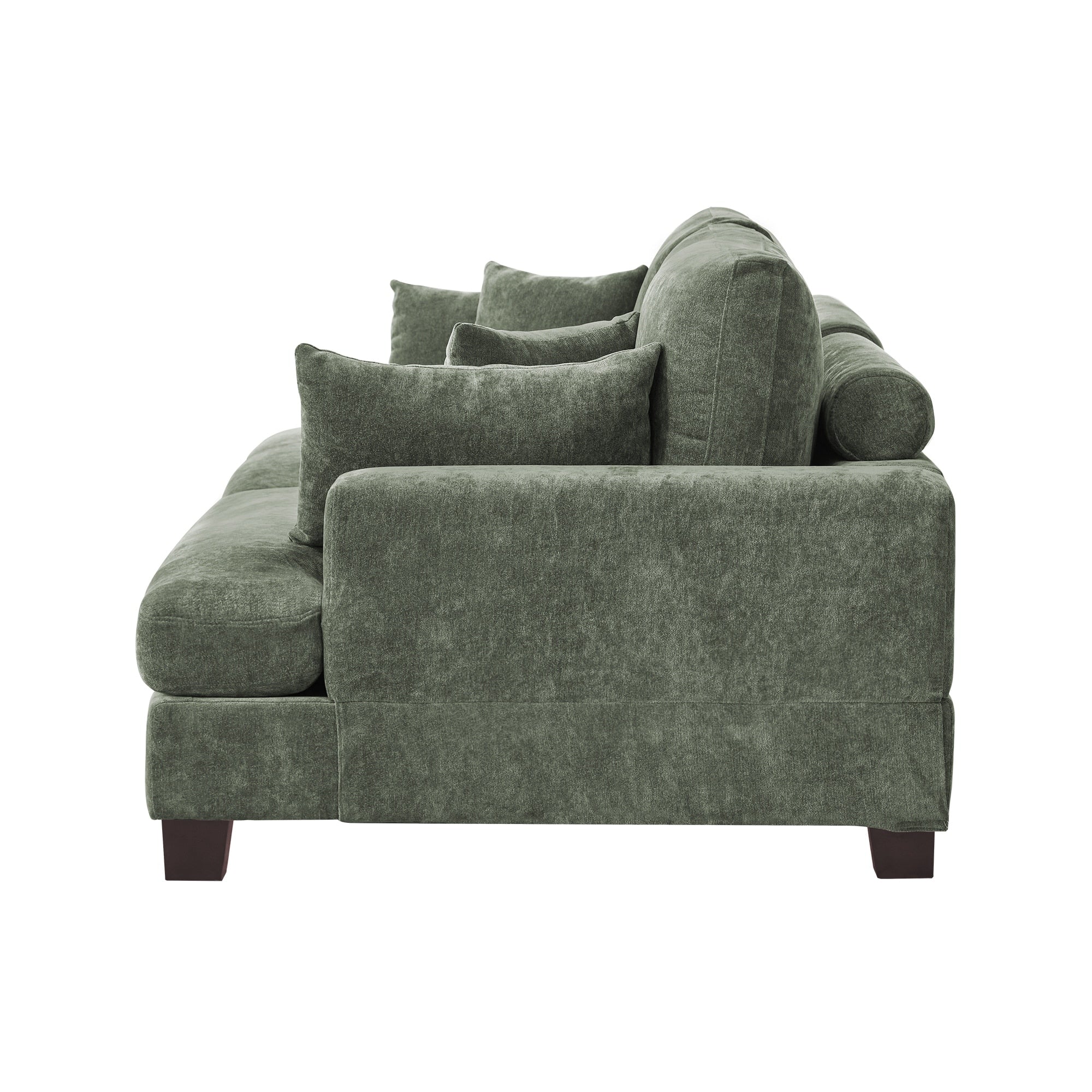 Canapé 3 places moderne de 87 pouces, rembourré, design chenille, pour le salon