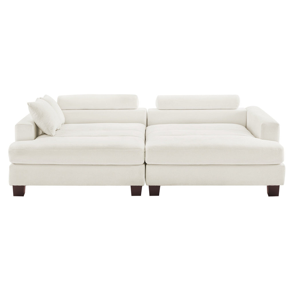 Canapé 3 places moderne de 87 pouces, rembourré, design chenille, pour le salon