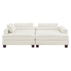 Canapé 3 places moderne de 87 pouces, rembourré, design chenille, pour le salon