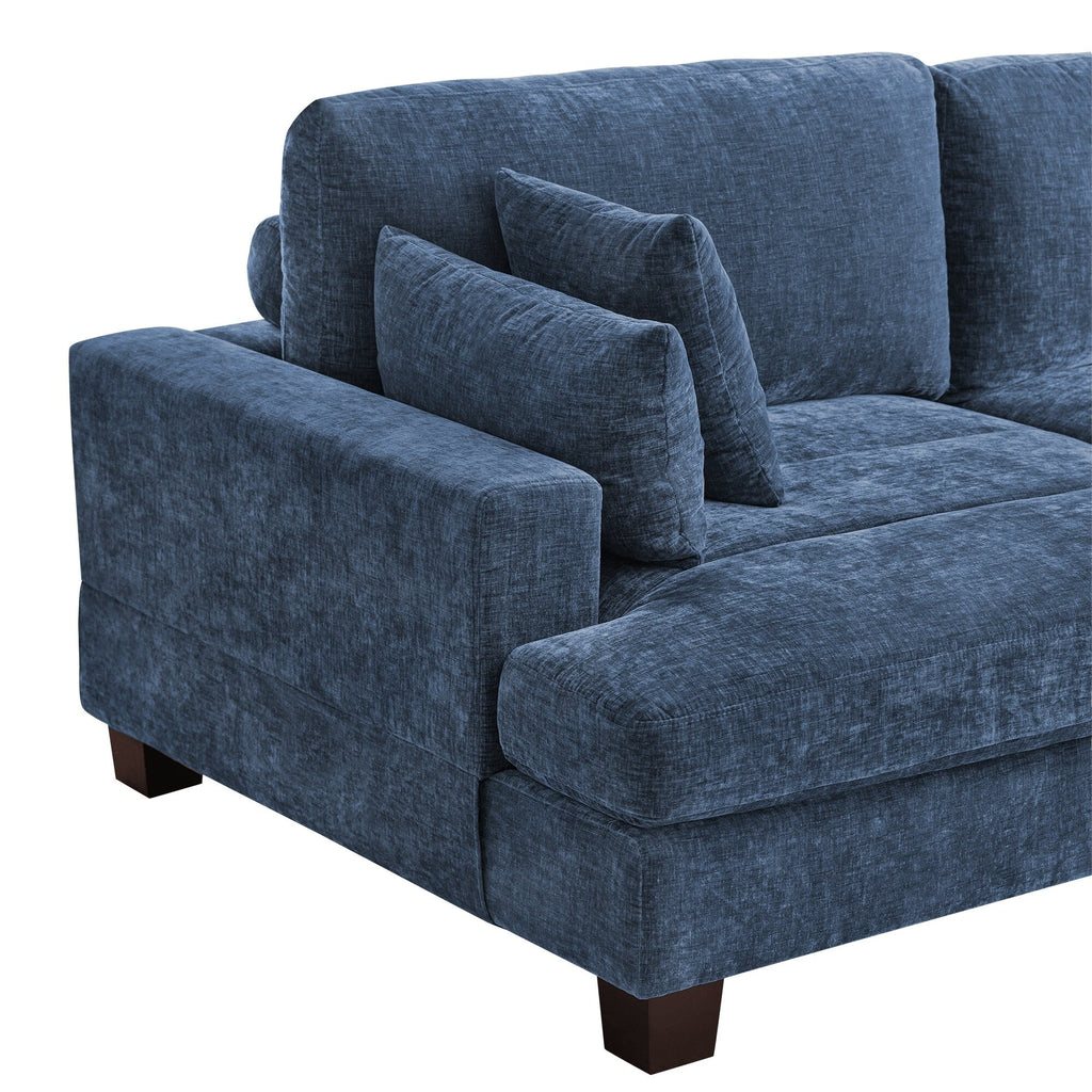 Canapé 3 places moderne de 87 pouces, rembourré, design chenille, pour le salon