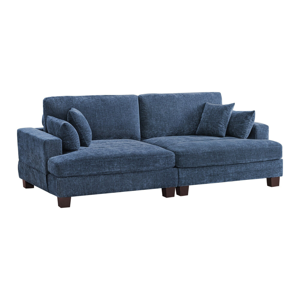 Canapé 3 places moderne de 87 pouces, rembourré, design chenille, pour le salon