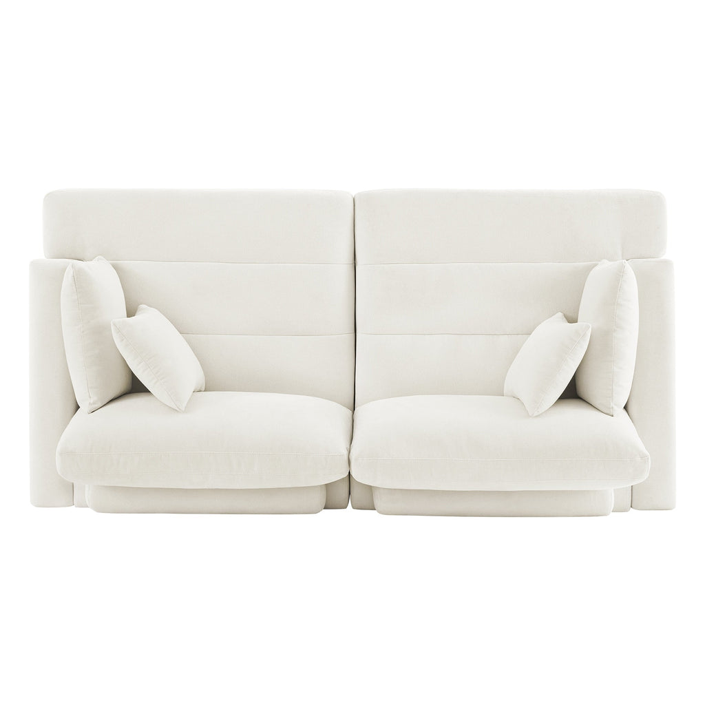 Canapé 3 places moderne de 87 pouces, rembourré, design chenille, pour le salon