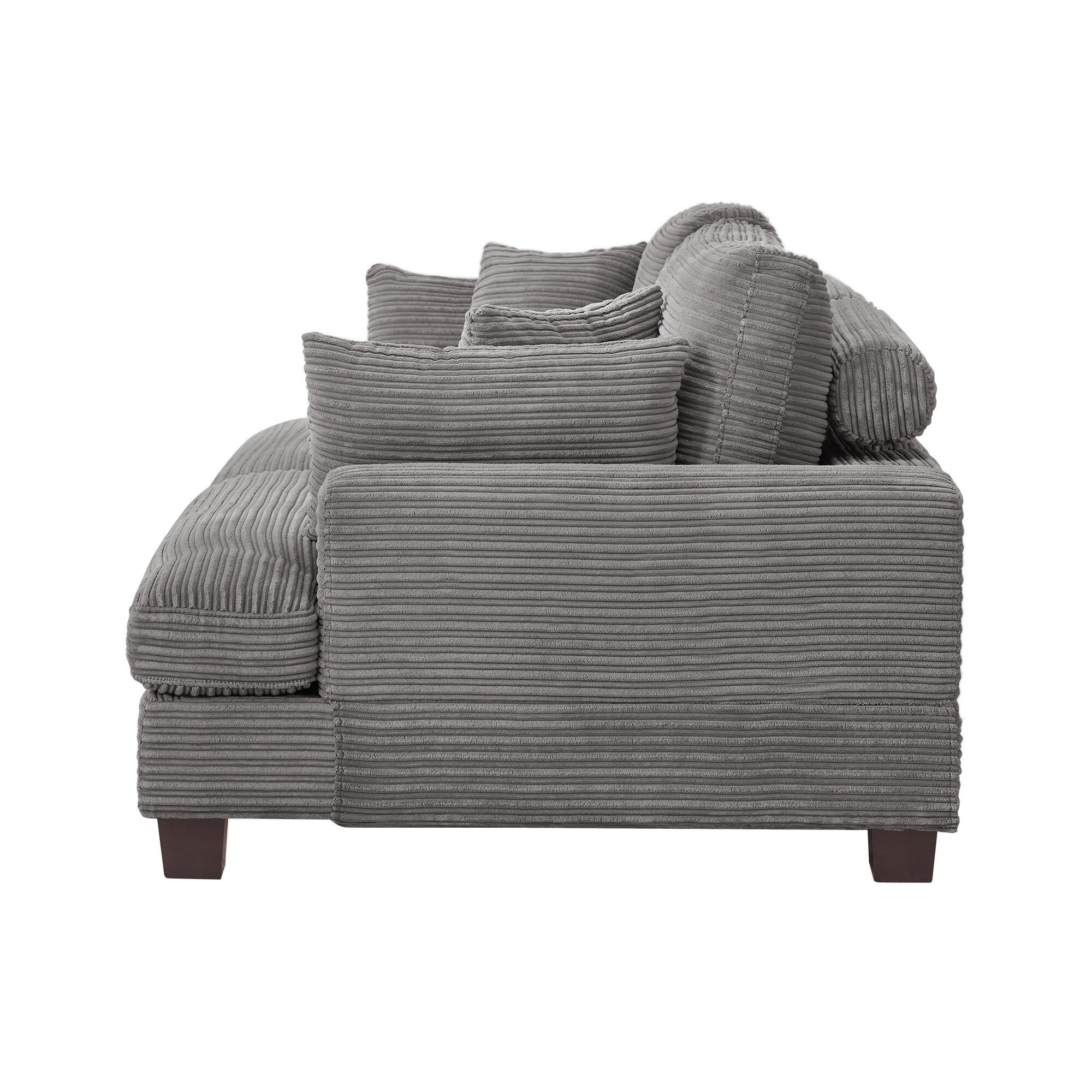 Canapé 3 places moderne de 87 pouces, rembourré, design chenille, pour le salon