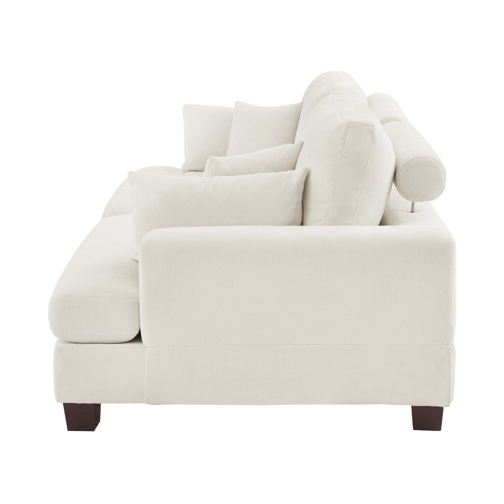 Canapé 3 places moderne de 87 pouces, rembourré, design chenille, pour le salon