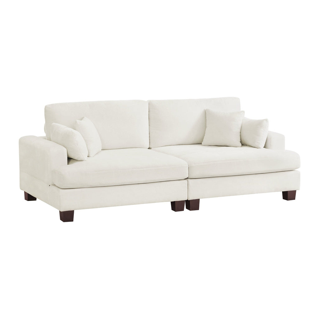 Canapé 3 places moderne de 87 pouces, rembourré, design chenille, pour le salon