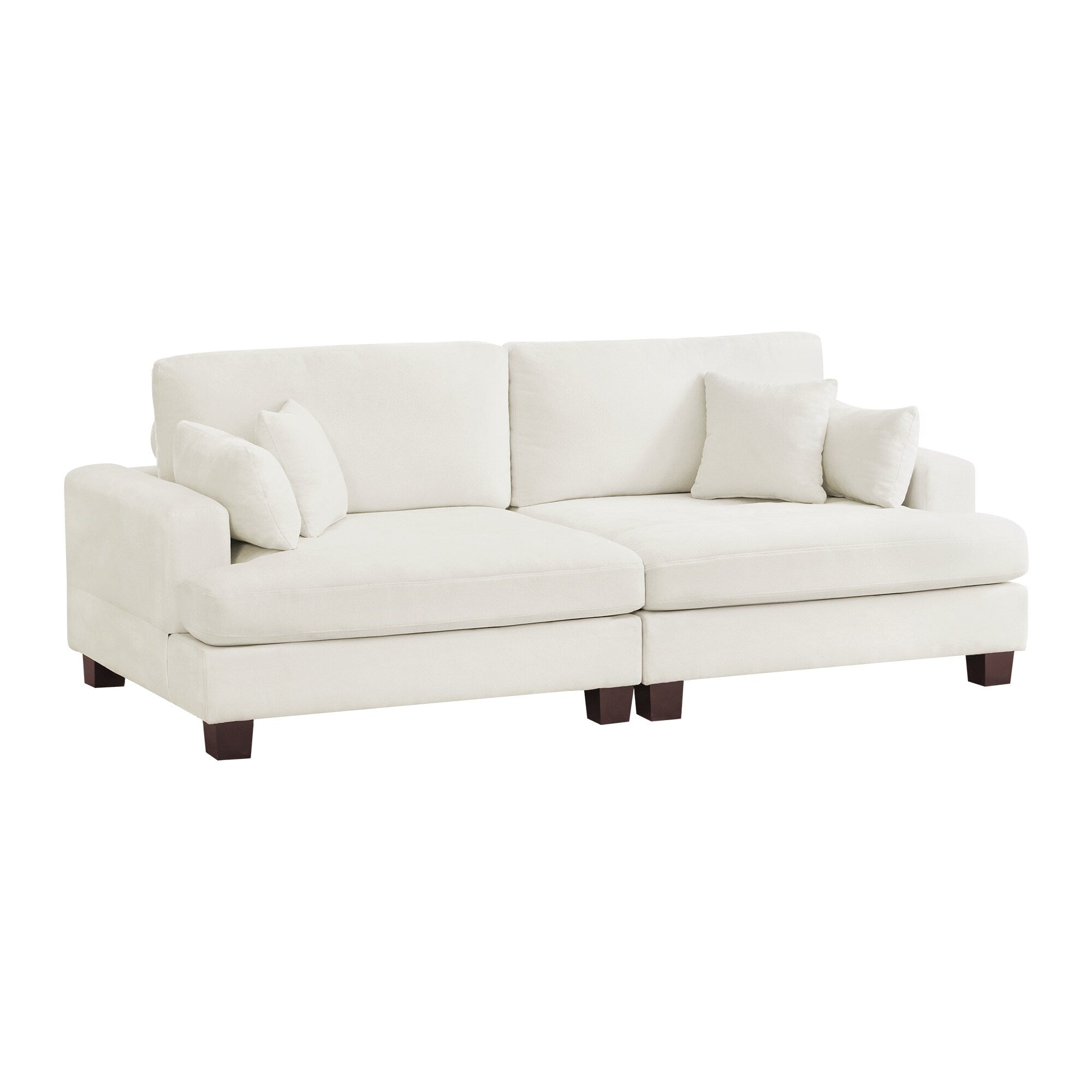 Canapé 3 places moderne de 87 pouces, rembourré, design chenille, pour le salon