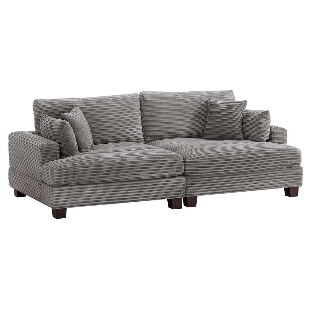 Canapé 3 places moderne de 87 pouces, rembourré, design chenille, pour le salon