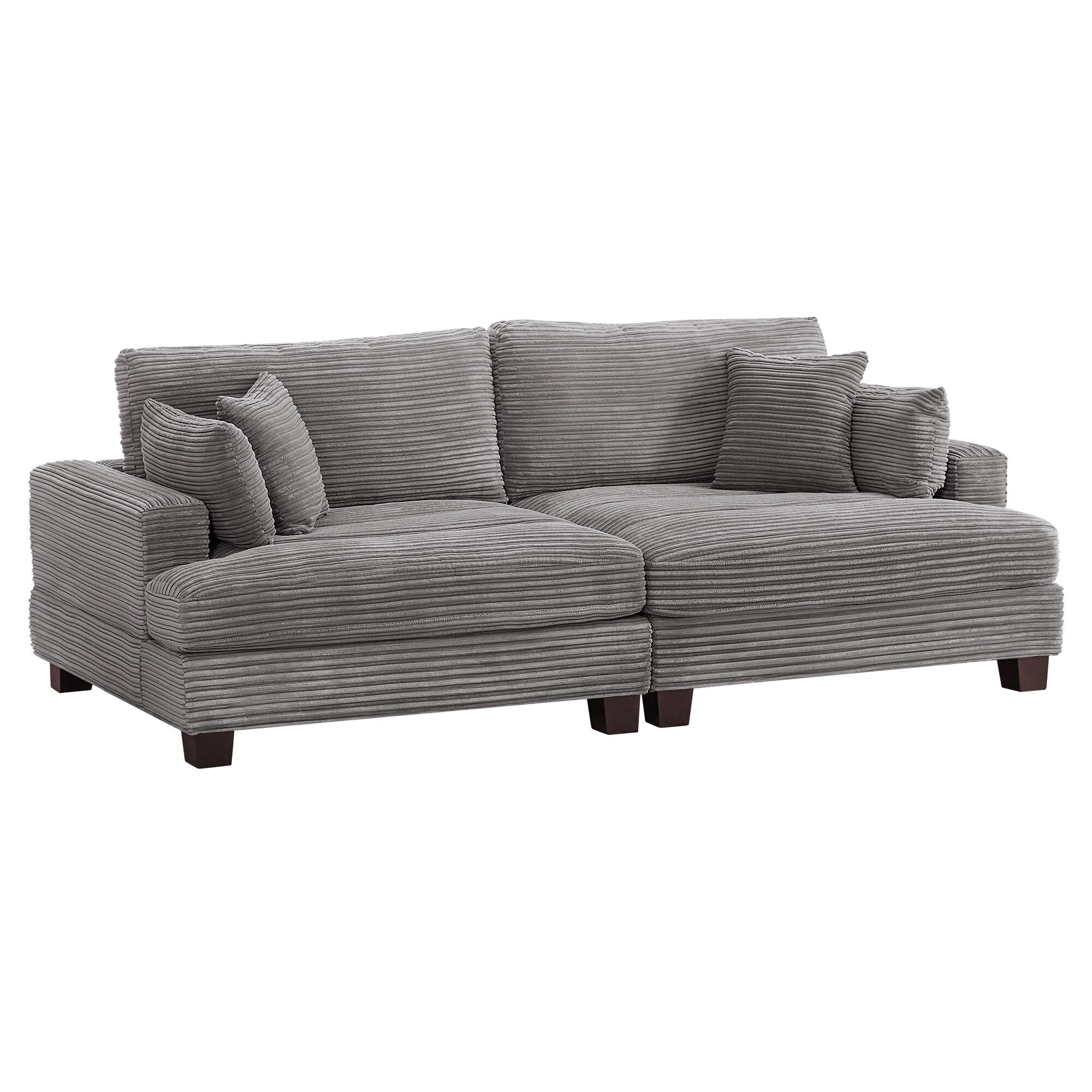 Canapé 3 places moderne de 87 pouces, rembourré, design chenille, pour le salon