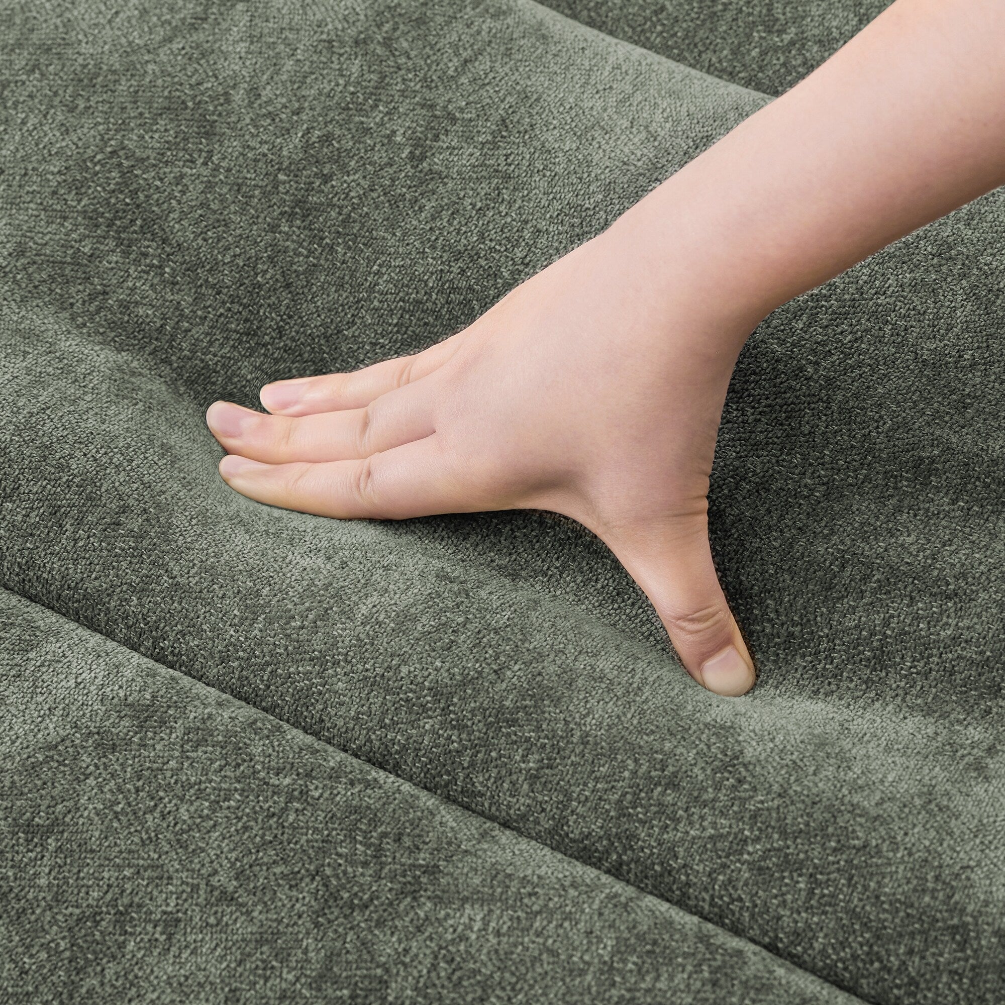 Canapé 3 places moderne de 87 pouces, rembourré, design chenille, pour le salon